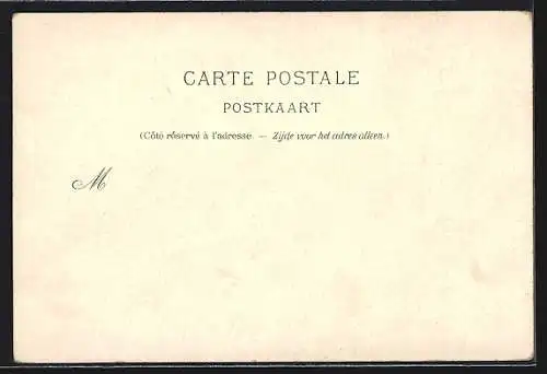 Lithographie Liège, Gasthof Au Phare, Innenansicht, Garten, Pferdebahn