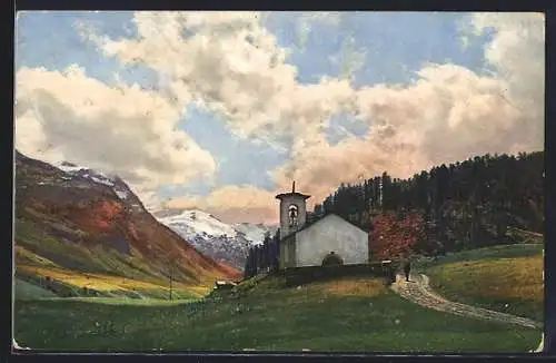 Künstler-AK Photochromie Nr. 3780: Kirchlein von Fex