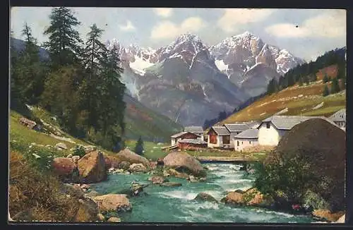 Künstler-AK Photochromie Nr. 3761: Partie bei Schuls-Tarasp