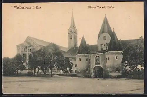 AK Weissenhorn i. Bay., Oberes Tor mit Kirche