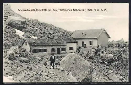 AK Wiener-Neustädter-Hütte im österreichischen Schneekar, Aussenansicht