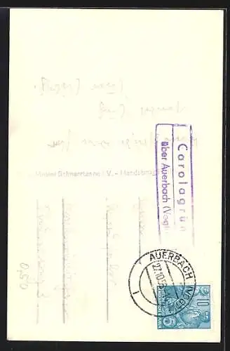 AK Auerbach /Vogtl., Heilstätte Carolagrün und Waldpartie