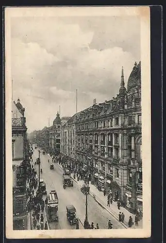 AK Berlin, Friedrich- Ecke Leipziger Strasse mit Café und Geschäften