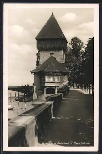 AK Konstanz a. Bodensee, Partie am Rheintorturm