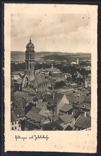 AK Göttingen, Teilansicht mit Jakobikirche