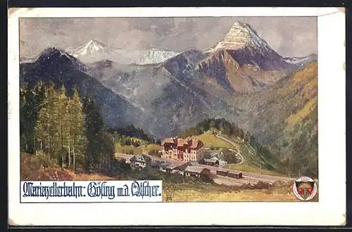 AK Deutscher Schulverein Nr. 714: Gösing, Panorama mit dem Ötscher