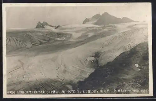 AK Hallstättergletscher und Dachstein von der Simonyhütte