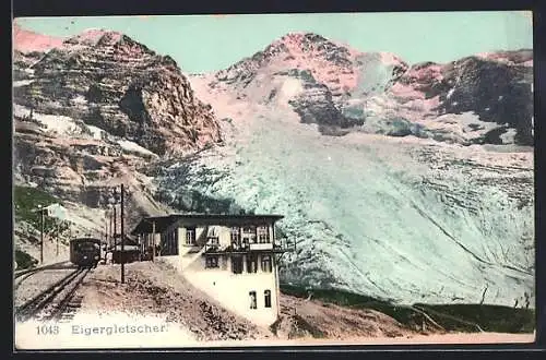 AK Eigergletscher mit Bahnhof der Bergbahn