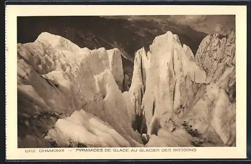 AK Chamonix, Pyramides de Glace au Glacier des Bossons, Gletscher