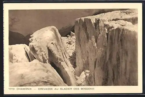 AK Chamonix, Crevasse au Glacier des Bossons, Gletscher