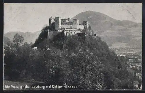 AK Festung Hohensalzburg, Blick von der Richter-Höhe aus gesehen