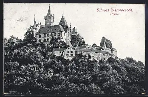 AK Wernigerode /Harz, Blick zum Schloss