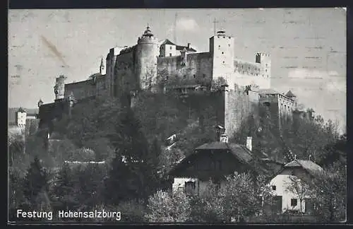 AK Salzburg, Die Festung Hohensalzburg aus der Ferne