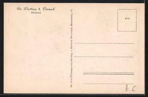 AK Eisenach, Wartburg, Rüstsaal, Innenansicht