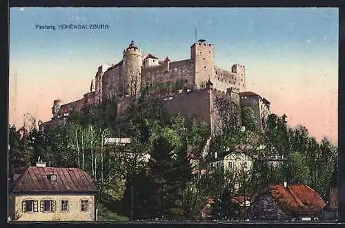 AK Hohensalzburg, Blick auf die Festung