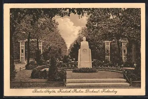 AK Berlin-Steglitz, Friedrich-Paulsen-Denkmal-Fichtenberg