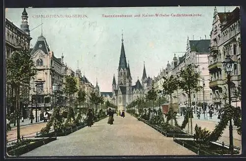 AK Berlin-Charlottenburg, Tauenzienstrasse und Kaiser Wilhelm-Gedächtniskirche