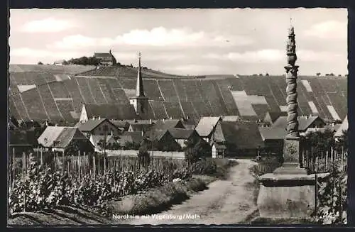 AK Nordheim /Main, Ortsansicht mit Weinreben