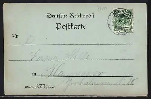 Mondschein-AK Lüneburg, Sand mit Johanniskirche