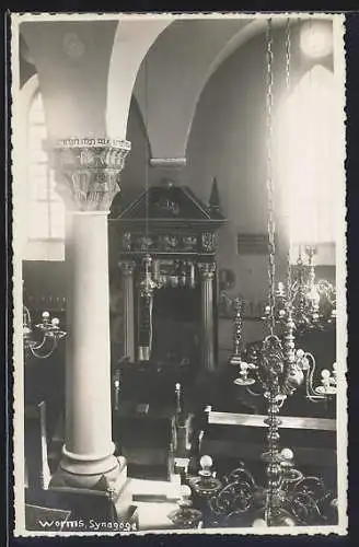 AK Worms, Innenansicht der Synagoge