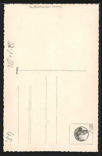 AK Worms, Innenansicht der Synagoge