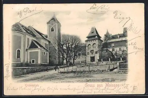 AK Maissau, Partie am Kirchenplatz