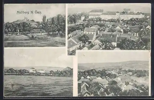 AK Mailberg /N. Östr., Ortsansichten aus der Vogelschau Kirche auf dem Berg