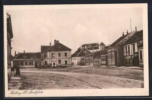 AK Mailberg /N.Ö., Partie auf dem Marktplatz