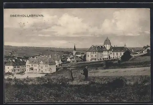 AK Oberhollabrunn, Ortsansicht mit Kirche