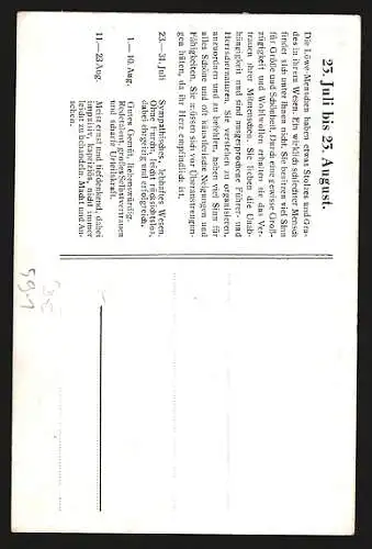 AK Sternzeichenkarte Die Löwe Menschen, Brüllender Löwe, Spruch