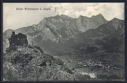 AK Ragaz, Totalansicht von der Ruine Wartenstein