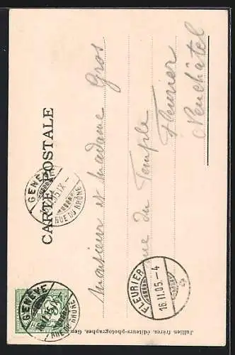 AK Genf, Vereister Leuchter, Bise glaciale a Geneve