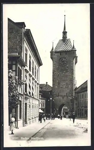 AK Baden, Blick auf den Stadtthurm