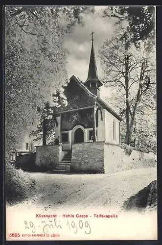 AK Küssnacht, Hohle Gasse, Tellskapelle