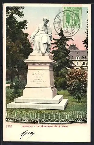 AK Lausanne, Le Monument de A. Vinet