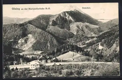 AK Gösing an der Mariazellerbahn, Panorama mit Oetscher