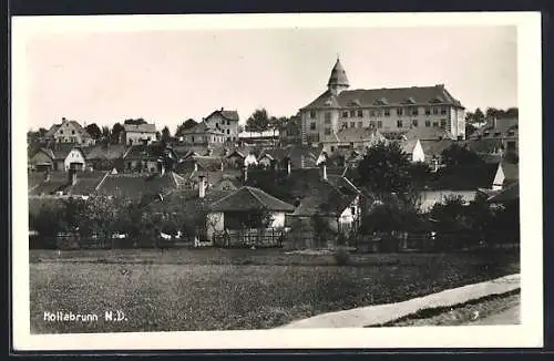 AK Hollabrunn /N. D., Stadtpanorama mit Frauen-Oberschule