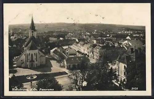 AK Hollabrunn, Panoramablick mit Kirche