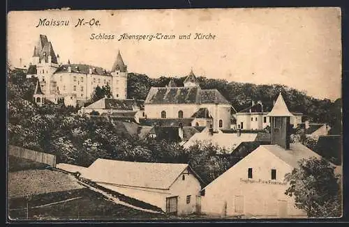 AK Maissau /N.-Oe., Schloss Abensperg-Traun und Kirche