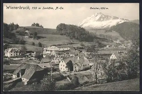 AK Wienerbruck /N.-Oe., Ortsansicht gegen den Oetscher