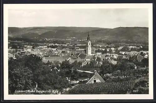 AK Langenlois /N.-Ö., Ortsansicht aus der Vogelschau