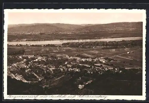 AK Langenzersdorf, Panorama mit Ausblick auf Klosterneuburg