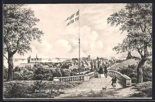 Künstler-AK Helsingor, Panorama fra Marienlyst Terrasse 1860