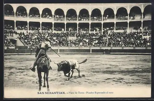 AK San Sebastian, Plaza de Toros, Picador Esperando al toro