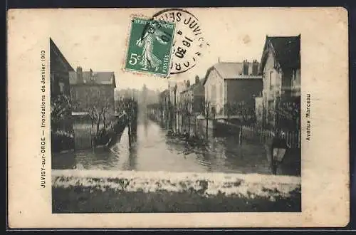 AK Juvisy-sur-Orge, Inondations de Janvier 1910, Avenue Marceau, Hochwasser