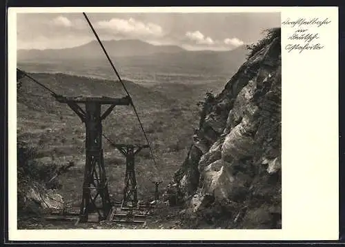 AK Deutsch-Ostafrika, Blick ins Tal mit Drahtseilbahn