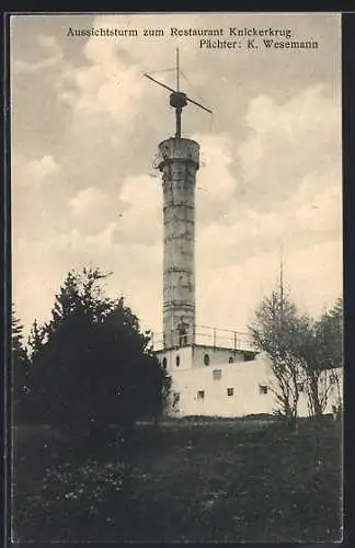 AK Haffkrug, Aussichtsturm zum Restaurant Knickerkrug, Pächter K. Wesemann