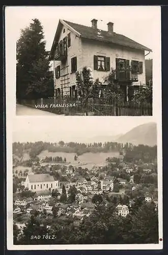 AK Bad Tölz, Villa Franziska und Totalansicht