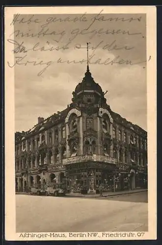 AK Berlin, Friedrichstrasse Nr. 97, Aschinger-Haus, Aussenansicht