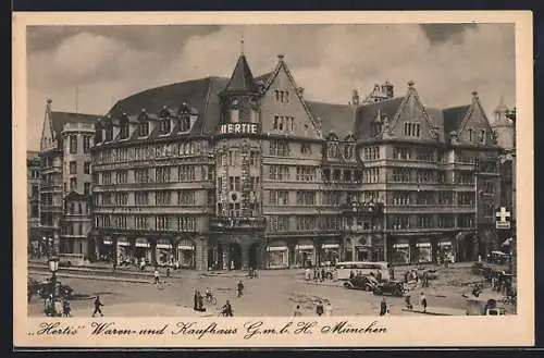 AK München, Waren-und Kaufhaus Hertie G. m. b. H. am Bahnhofsplatz